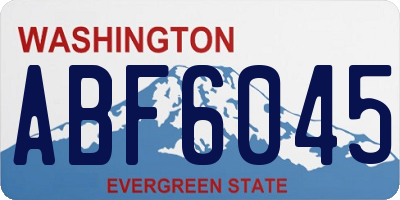 WA license plate ABF6045