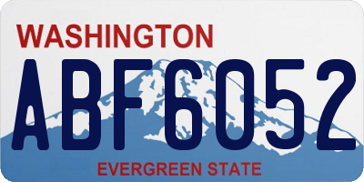 WA license plate ABF6052