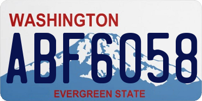 WA license plate ABF6058