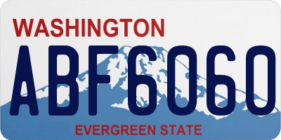 WA license plate ABF6060