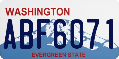 WA license plate ABF6071