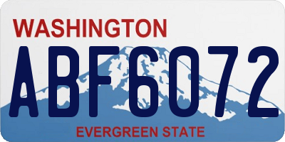 WA license plate ABF6072