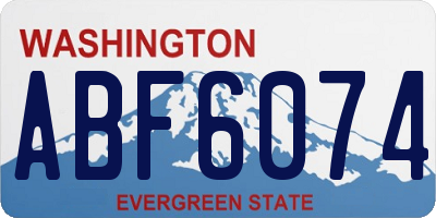 WA license plate ABF6074