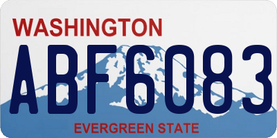 WA license plate ABF6083