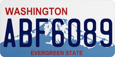 WA license plate ABF6089