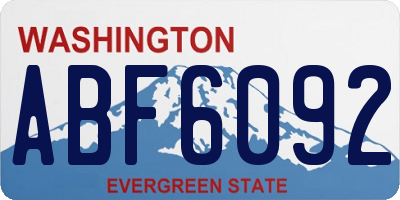 WA license plate ABF6092