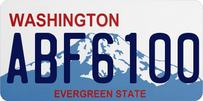 WA license plate ABF6100