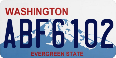 WA license plate ABF6102