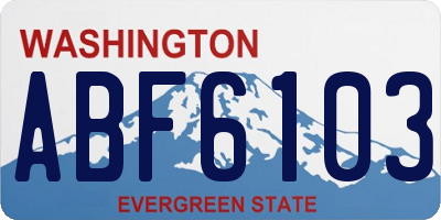 WA license plate ABF6103