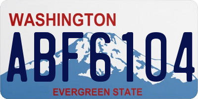 WA license plate ABF6104
