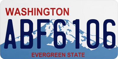 WA license plate ABF6106