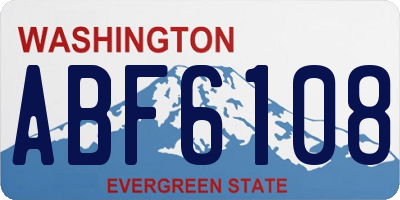 WA license plate ABF6108