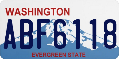WA license plate ABF6118