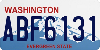 WA license plate ABF6131