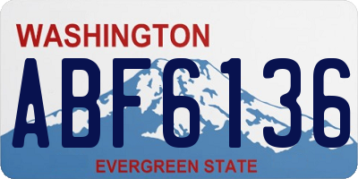 WA license plate ABF6136