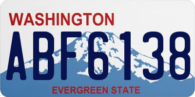 WA license plate ABF6138