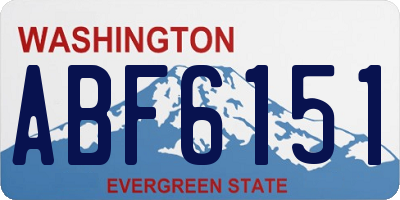 WA license plate ABF6151
