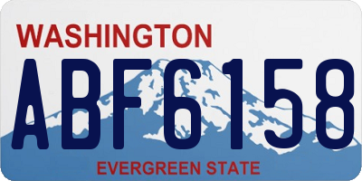 WA license plate ABF6158