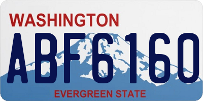 WA license plate ABF6160