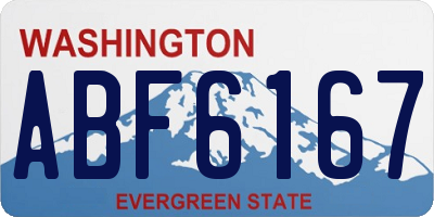 WA license plate ABF6167