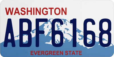 WA license plate ABF6168