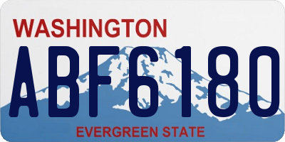 WA license plate ABF6180