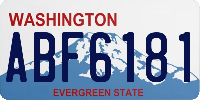 WA license plate ABF6181