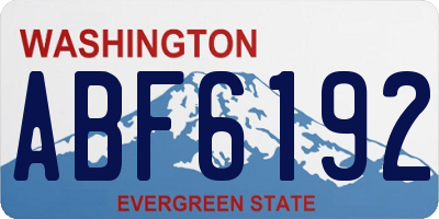 WA license plate ABF6192