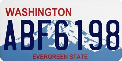 WA license plate ABF6198