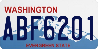 WA license plate ABF6201