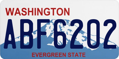 WA license plate ABF6202