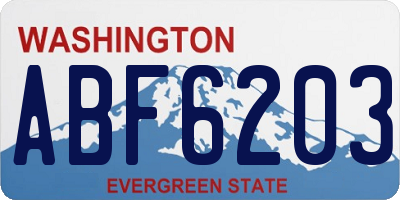 WA license plate ABF6203