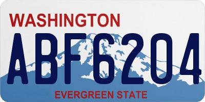 WA license plate ABF6204