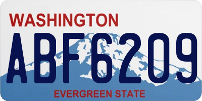 WA license plate ABF6209