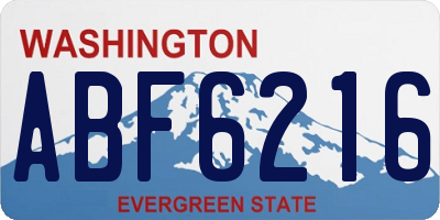 WA license plate ABF6216