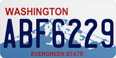 WA license plate ABF6229