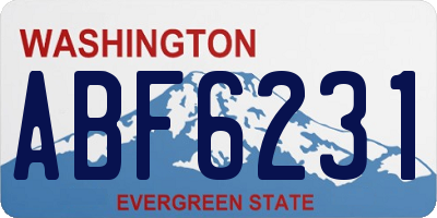 WA license plate ABF6231
