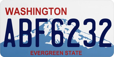 WA license plate ABF6232
