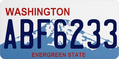 WA license plate ABF6233