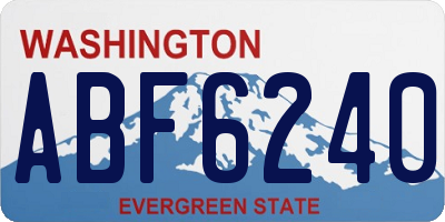 WA license plate ABF6240