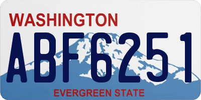 WA license plate ABF6251