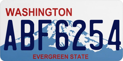 WA license plate ABF6254