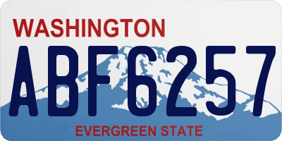 WA license plate ABF6257