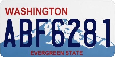 WA license plate ABF6281