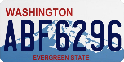 WA license plate ABF6296