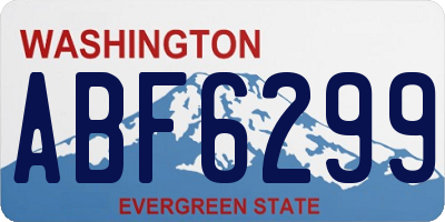 WA license plate ABF6299