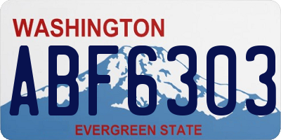 WA license plate ABF6303