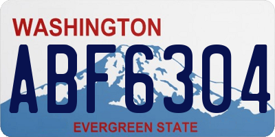 WA license plate ABF6304