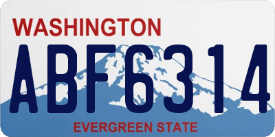 WA license plate ABF6314