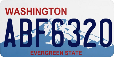 WA license plate ABF6320